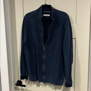 Tommy Bahama Men's Navy Zip-Up Sweater